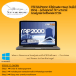 CSI SAP2000 Ultimate interface showing advanced structural analysis tools and design features