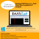 Datalog DASYLab interface showing real-time data acquisition, charting, and control functions