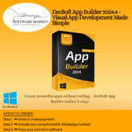 DecSoft App Builder interface showing drag-and-drop app development workspace