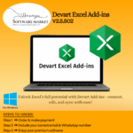 Devart Excel Add-ins interface showing database and cloud integration within Microsoft Excel