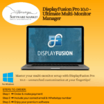 DisplayFusion Pro interface with dual monitor setup and custom taskbars
