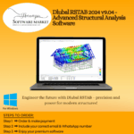 Dlubal RSTAB interface showing 3D beam structure analysis with dynamic loads