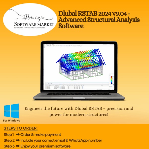 Dlubal RSTAB interface showing 3D beam structure analysis with dynamic loads
