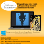Dragonframe animation software interface with camera controls and timeline for stop motion projects