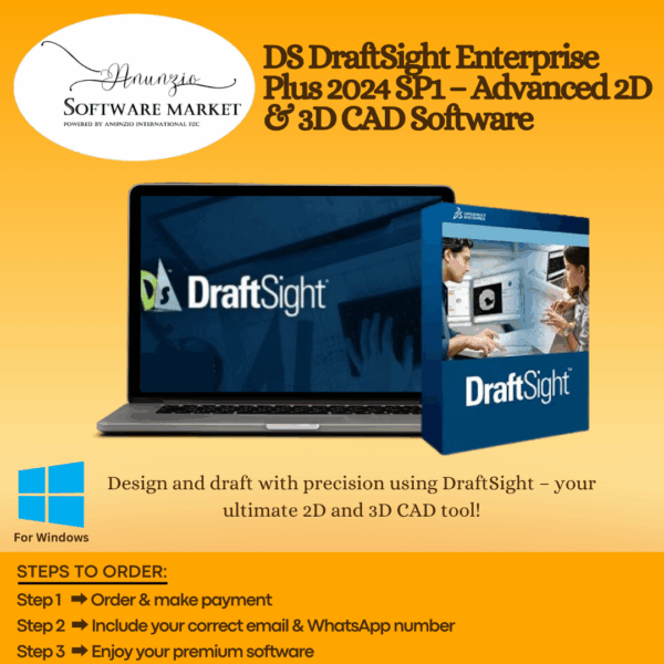 DS DraftSight Enterprise Plus CAD software interface for 2D and 3D design