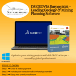 DS GEOVIA Surpac software interface showing geology and mining planning tools