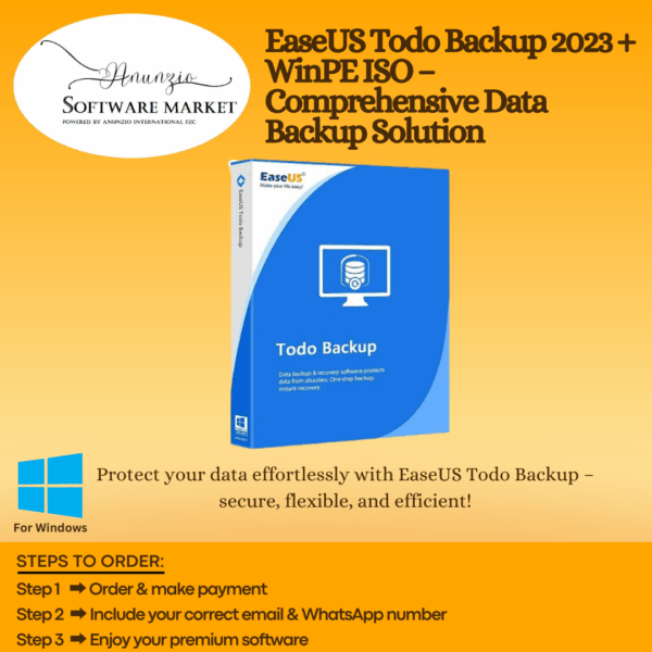 EaseUS Todo Backup software with WinPE ISO for data backup and system recovery