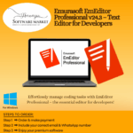 EmEditor Professional interface showing advanced text editing features for developers