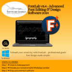 FontLab v8.4 software interface for font creation and design.