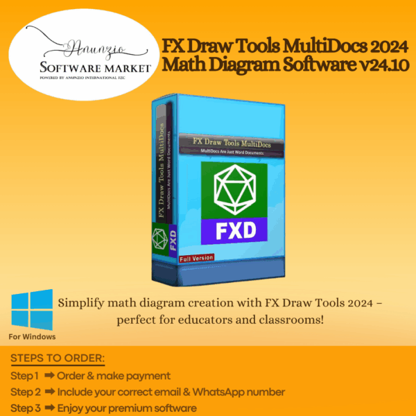 FX Draw Tools MultiDocs interface for drawing math diagrams and geometric shapes