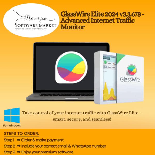 GlassWire Elite software interface for real-time internet traffic monitoring and data control