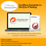 GoodSync Enterprise software box for file synchronization and backup with advanced tools and high-speed performance
