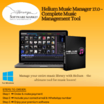 Helium Music Manager software interface showcasing music library organization and tag editing features