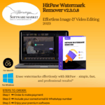 HitPaw Watermark Remover interface shown removing watermark from an image and video