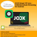 JOOX Music VIP app interface on Android with ad-free unlimited streaming and HIFI audio