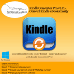 Kindle Converter Pro interface for converting Kindle eBooks to PDF, ePub, and Word formats