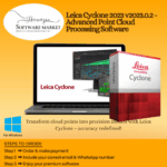 Leica Cyclone interface with 3D point cloud data and CAD model visualization tools