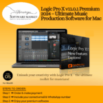 Logic Pro X v11.0.1 interface showcasing music production tools and features