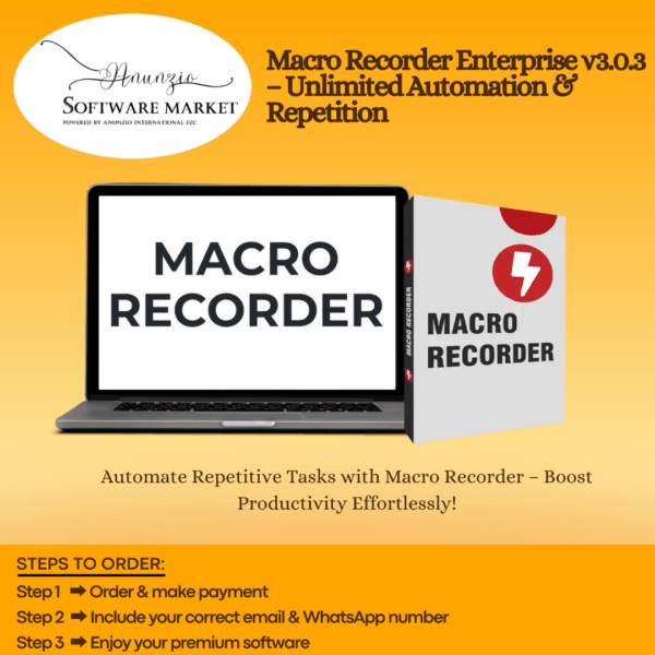 Macro Recorder Enterprise software interface for automating mouse and keyboard actions