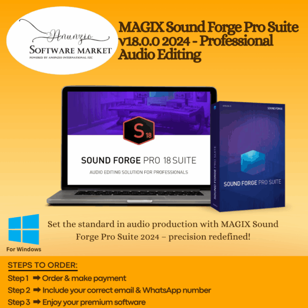 MAGIX Sound Forge Pro Suite audio editing software interface with mastering tools