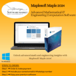 Maplesoft Maple Updated 2025 software box showcasing advanced mathematical and computational tools.