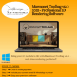 Marmoset Toolbag interface showing 3D model rendering in real-time