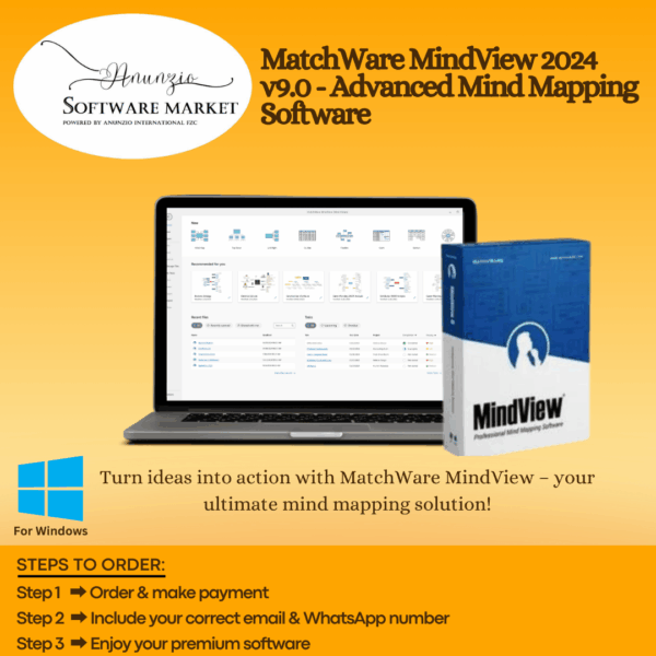 MatchWare MindView 2025 software interface for visual mind mapping and project planning