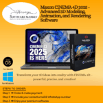 Maxon CINEMA 4D interface displaying 3D modeling and animation workspace for creative projects
