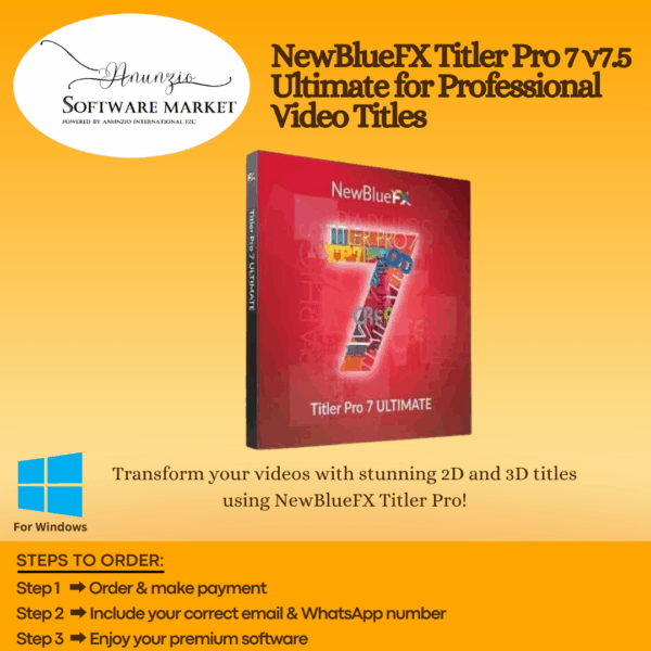 NewBlueFX Titler Pro software interface showing 3D text and animation tools for video titles