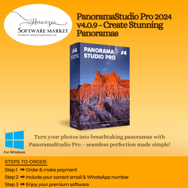 PanoramaStudio Pro software interface creating a high-resolution panoramic image