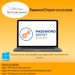Password Depot dashboard showing encrypted password storage and data organization features