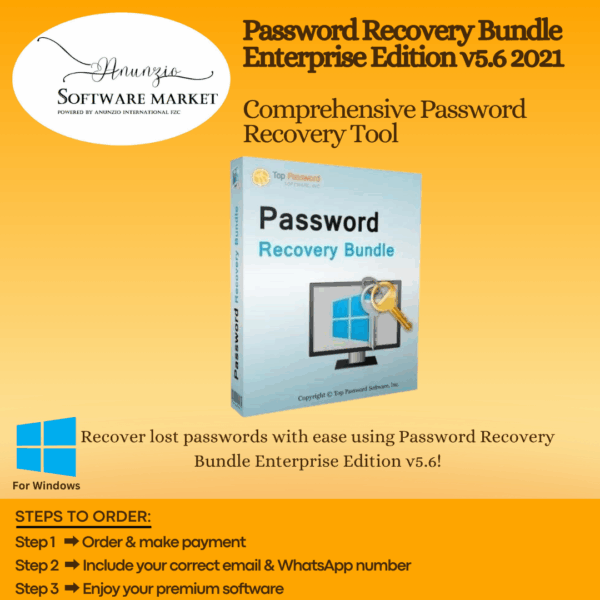 Password Recovery Bundle software interface for recovering passwords from files and apps