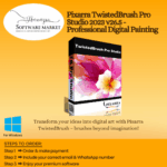 Pixarra TwistedBrush Pro Studio digital painting interface with artistic brush tools