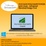 PLS CADD POLE SAPS TOWER software interface showing electrical design tools