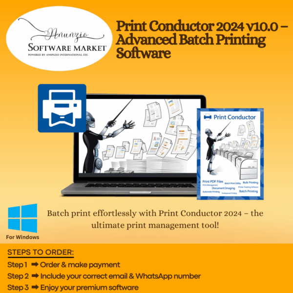 Print Conductor software interface for batch printing documents across various formats