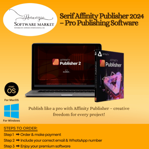 Serif Affinity Publisher software box for professional layout and publishing projects