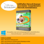 SoftPerfect Network Scanner interface showing IP scan results and remote monitoring features