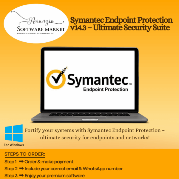 Symantec Endpoint Protection dashboard showing antivirus, firewall, and spyware protection features