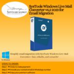 SysTools Windows Live Mail Converter interface showing email conversion and export options