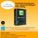 TechSmith Camtasia software interface for screen recording and video editing