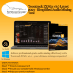 Toontrack EZMix interface with mixing presets and audio effects panel