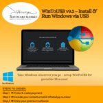 WinToUSB software interface for installing and running Windows from a USB drive