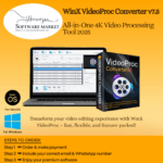 WinX VideoProc Converter software box for 4K video processing and editing