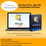 WinZip 28 Pro software interface for efficient file compression, encryption, and backup solutions.