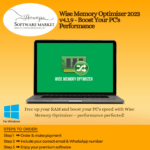 Wise Memory Optimizer dashboard showing real-time RAM usage and optimization controls