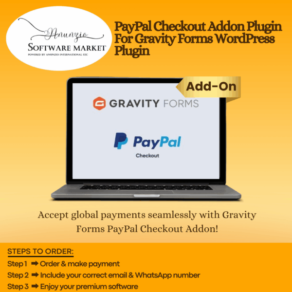 PayPal Checkout Addon Plugin interface integrated with Gravity Forms on WordPress