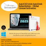 AutoCAD 2025 Autodesk Subscription global license for advanced design and drafting.