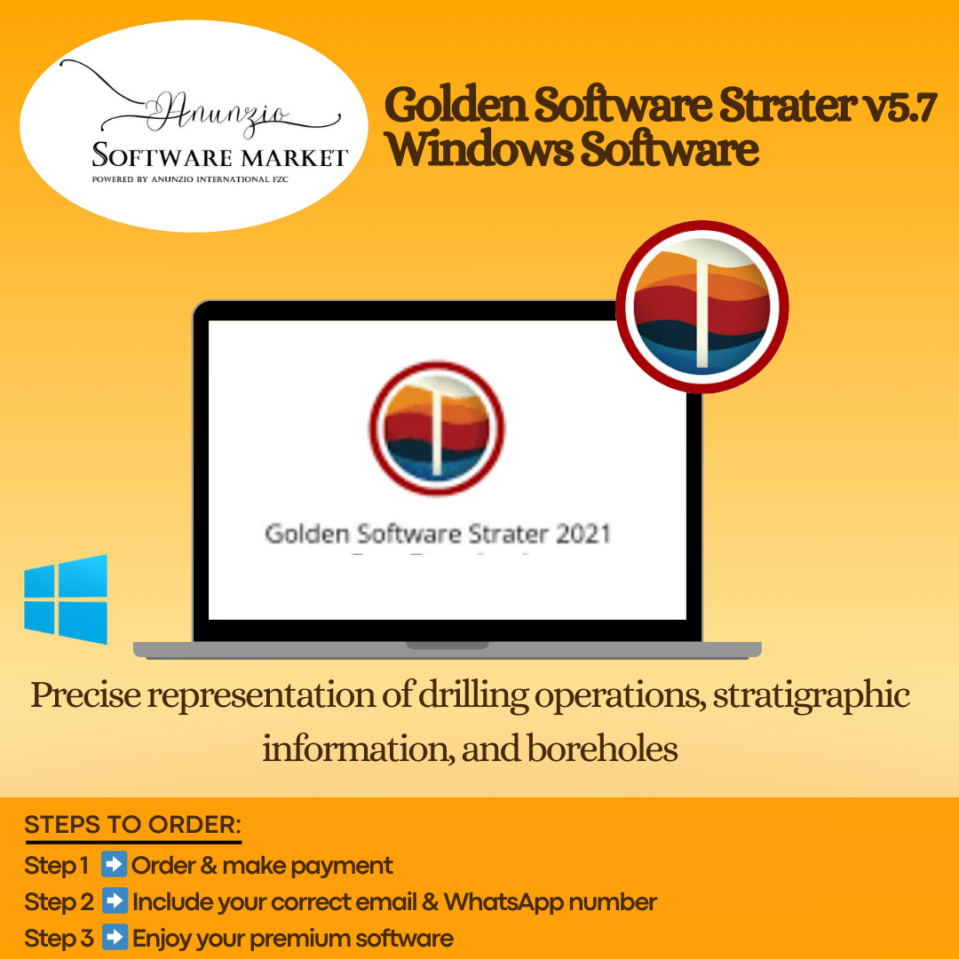 Golden Software Strater v5.7 interface displaying subsurface structure and borehole visualization