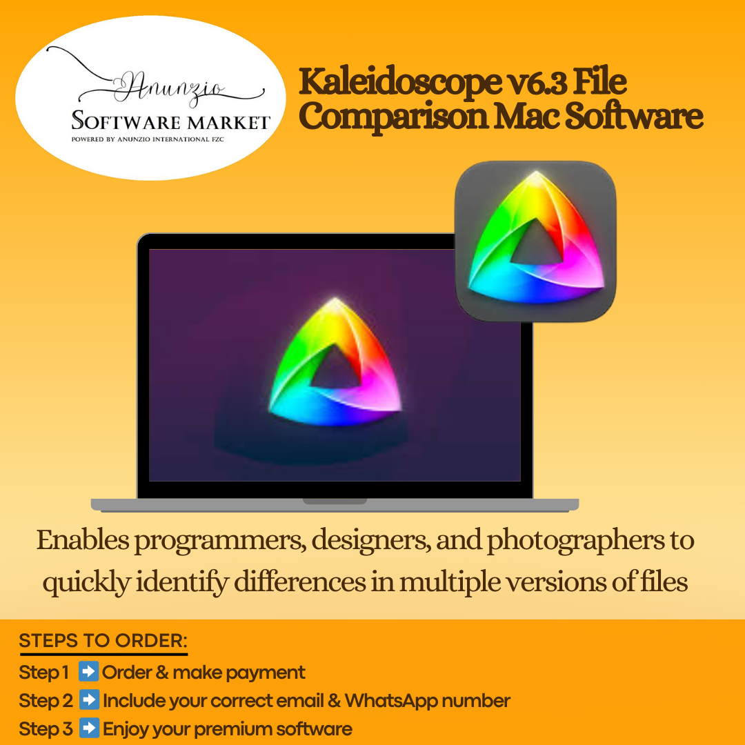 Kaleidoscope v6.3 Mac interface showing text and image comparison