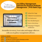 Art gallery software dashboard showing inventory tracking and sales features